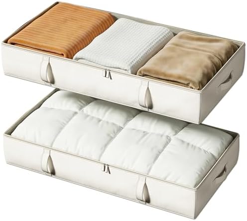 Vailando Side-Supported Under Bed Storage Containers, 6 Inches Ta...