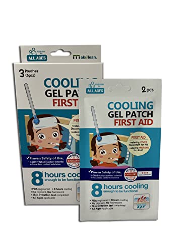 Cooling Pad First Aid for Fever Discomfort & Pain. Hydrogel Patch for Relieving Kidâs Sudden Fever Discomfort, Adultâs Migraine, Sudden Fatigue on Neck, Wrist, etc. Heat Relief. Drug-Free.