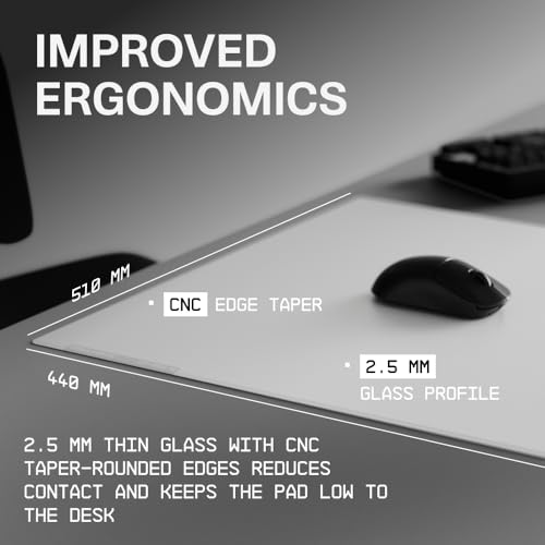 Image of WALLHACK SP-005 White Gaming Mouse Pad Speed Control Balance Large Size E-Sports Smooth Low Friction Tempered Glass Ultra Thin Durable Anti-Slip Carrying Carrying Case Maintenance Kit SkyPAD