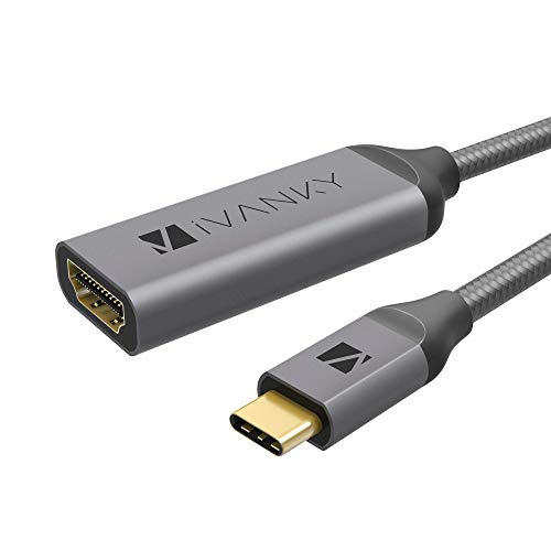 USB C to HDMI Adapter [4K@60Hz], iVanky [Aluminum Shell, High Speed] USB Type-C to HDMI Adapter Thunderbolt 3 Compatible for MacBook Pro 2018/2017, Samsung S10/S9/S8, XPS 15/13, Surface Book 2, Gray