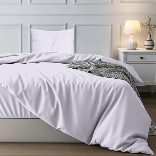 Utopia Bedding Bettwäsche 135x200 Set - Mikrofaser Polyester Bettbezug 135x200 cm + 1 Kissenbezug mit Gefälteltem Saum 80x80 cm - Weiß