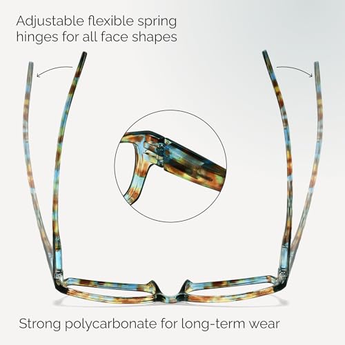 Image of Gaoye Reading Glasses for Women, 6 pack Fashion Readers for Women Men Spring Hinge Eye Glasses, Blue Light Reading Glasses