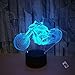Produktbild YTDZLTD Optische Täuschung 3D Motorrad Nacht Licht 16 Farben Andern Sich Fernbedienung USB-Strom Touch Schalter Dekor Lampe LED Lampe Tisch Kinder Brithday weihnachten Geschenk