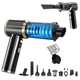 【Amazon.co.jp限定】ハンディクリーナー 掃除機 ハンディ 車用掃除機 コードレス 業界最強37000PA 5in1多機能 独立LEDライト付き (吸引/エアーポンプ/排気/吹き飛び/照明) Type-C充電 超軽量300g 乾湿両用 大容量 車内/家庭/業務用 日本語説明書付き