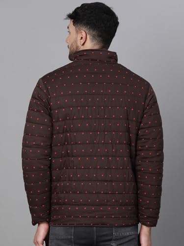 Image of oxolloxo Men Animal Print Zip Lined Long Sleeve Reversible Quilted Jacket