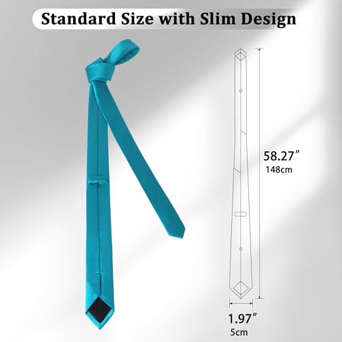 Image of Landisun Black Tie Men Women Solid Skinny Ties Slim Ties Satin Tie