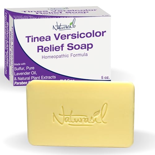 Natural Tinea Versicolor Relief by Naturasil - 10% Anti-Itch Sulfur Soaps | Best for Tinea, Ringworm, Jock Itch & Irritation | Safe for Kids & Adults | Fast & Effective for All Skin Types | 4 oz Bar