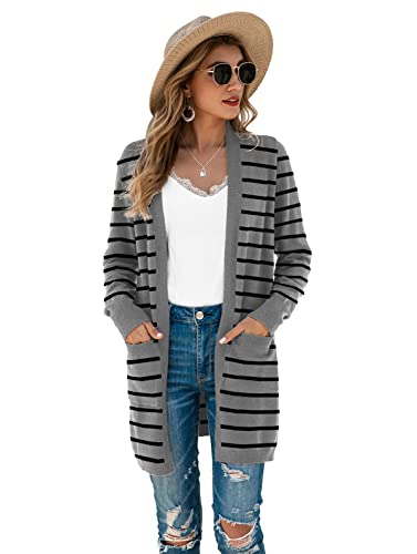 Image of TASAMO Cardigan Sweaters for Women Long Sleeve Open Front Casual Knit Fall Coat Oversized Soft Outwear with Pockets