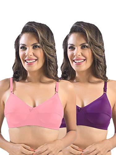 Image of SONARI Womens Cotton Everyday Bra | Non Padded, Wire Free, Comfortable Bra with Seamed Cups | Medium Coverage, Hook and Eye Closure for Everyday Wear | Adjustable Strap for a Customized Fit - Loreal