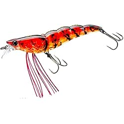 Señuelos Duel Duel F1221-GSRT 06 L-Bass - Señuelo de camarón, hundimiento lento, 70 mm, tigre rojo fantasma, pesca de róbalo
