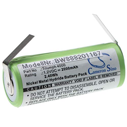vhbw Batterie compatible avec Oral-B Triumph 4000 brosse à dents électrique (2000mAh, 1,2V, NiMH)