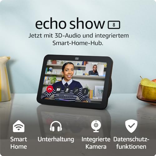 Echo Show 8 (Neueste Generation) | Smarter HD-Touchscreen mit 3D-...