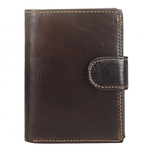 メンズ ショート本革財布 レトロ コインクリップ トップレイヤー 牛革 縦型カードホルダー 大容量 (ターメリック)