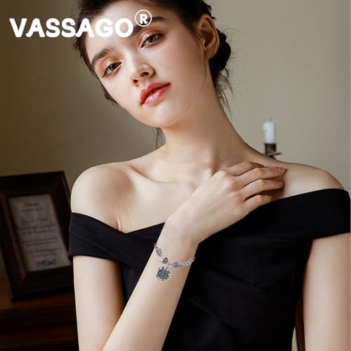 VASSAGO Ancient Hebrew Esoteric Tetragrammaton Pentagram Name of God Charm Wheat Chain Bracelet Blessing Jewelry for Men Women2
