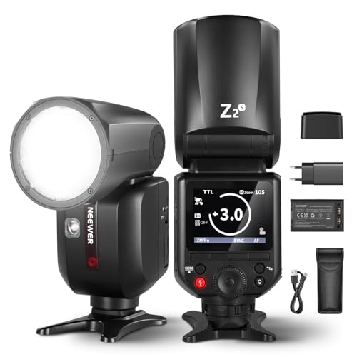 NEEWER Z2-S 2,4G TTL Blitzlicht Rundkopf Speedlite für Sony, Verbessertes UI, 2 Modellierlampen, TTL/M Schalter TCM 76Ws Blitzgeräte 1/8000s HSS...