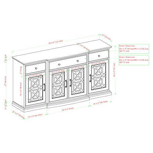 Walker-Edison-Modern-Wood-Glass-Door-Buffet-Sideboard-Living-Room-Entryway-Serving-Storage-Cabinet-Doors-Dining-Room-Console-60-Inch-Dark-Teal Walker Edison Modern Wood Glass Door Buffet Sideboard Living Room Entryway Serving Storage Cabinet Doors Dining Room Console 60 Inch Dark Teal