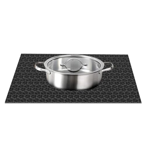 電磁調理器プロテクターマット、滑り止めガラス繊維スクラッチクックトップマット|耐火ストーブトップカバー、30.7X20.5インチ正方形プロテクターマット、鍋の滑り防止