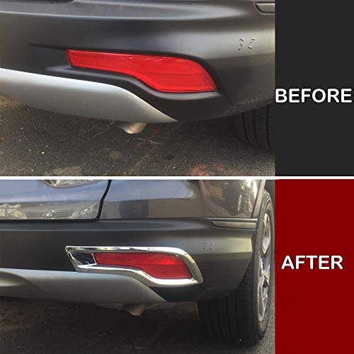 Kadore for Honda CRV CR-V 2017-2019 Chrome Rear Fog Lights Lamp Cover Trim Bezel 2-pc (Not for 2020 Year)