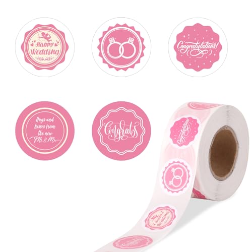 500pcs/ 1 Roll Chocolate Drops Labels Stickers, 0.8 Inch Diameter Wedding Candy Stickers for Favors...