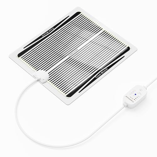 Inspvllu 爬虫類 ヒーター 22×25cm パネルヒーター 15W ハムスター/亀/両生類/小動物/植物用 ヒーターマット 35/40/45/50℃恒温 4段階 過熱保護装置付 冬対策 PSE認証済 取扱説明書付 M