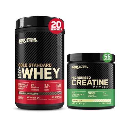 Optimum Nutrition Performance Kit avec Poudre de Créatine Monohydratée Micronisée Non Aromatisée, 187 g et Gold Standard 100% Whey Protein Poudre Double...