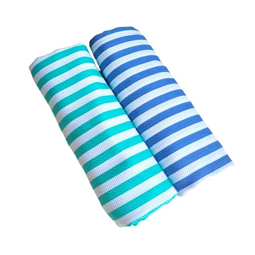 Image of Herringbone Towel|Gamcha for Men|Stripes Towel|Cotton Soft Bath Towels|Towels for Bath Women|Tauliya for Kids|Light Weight Quick Dry Towel|Thin Towel for Travel|Combo Set of 2 Towels