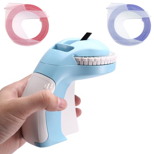 Yaregelun Portable 3D Embossing Label Printer DIY Manual Label Printing 12965 Manual Typewriter Blue