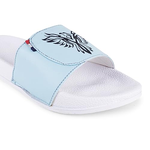 Image of PERY-PAO Mens Comfort Sliders Grey, Sky Blue, Black, White, peach, Neon Green, Olive Green Boys Flip-Flops