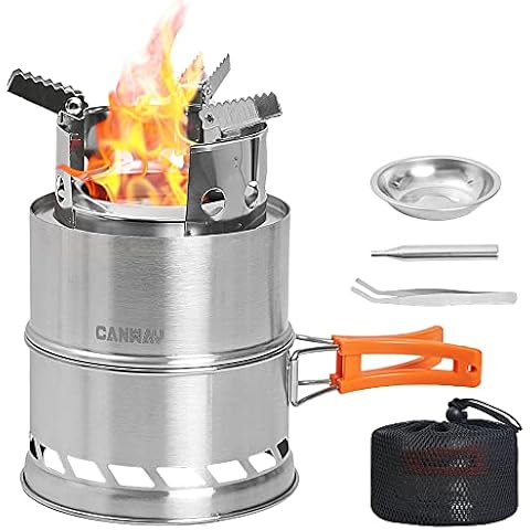 CANWAY Camping Kocher Campingkocher Holzvergaser Kocher Outdoor Ofen Holzofen Camping aus Edelstahl Cover