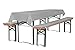 Produktbild TexDeko Bierbankauflage gepolstert 220x25x2cm Härtegrad RG 23 waschbar mit Reißverschluss 3TLG Set Blickdicht Tischdecke 250x100cm (universal), Grau