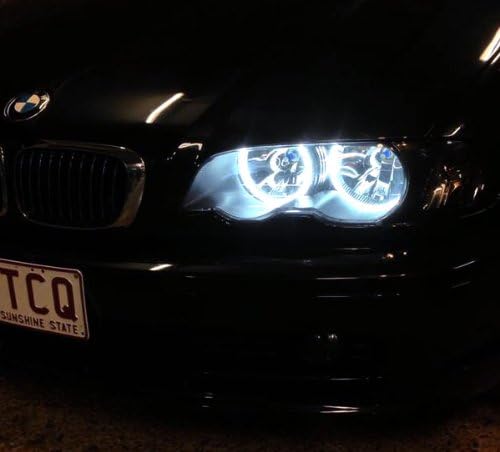 New BMW E46 3 Series & M3 White 7000K LED Halo-Angel Eyes HALOGEN HeadLights kit