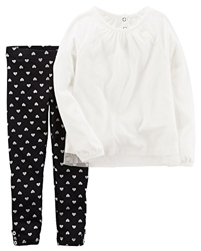 Haut en tulle bébé fille et legging cœur Carter's pour les sorties en famille