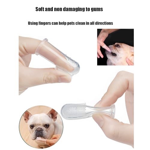 CHENLEO Pacote com 6 escovas de dentes para cães, kit de escovação de dentes de cachorro 360º, escov