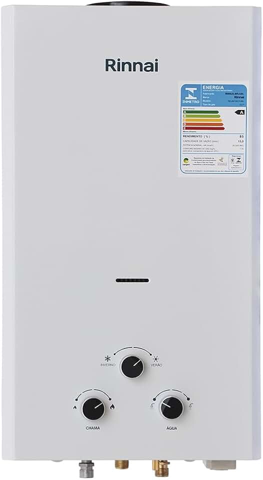 Rinnai M15-15 litros GN (Gás Natural) Branco - Aquecedor de Água a Gás Mecânico REU-M150 CFH