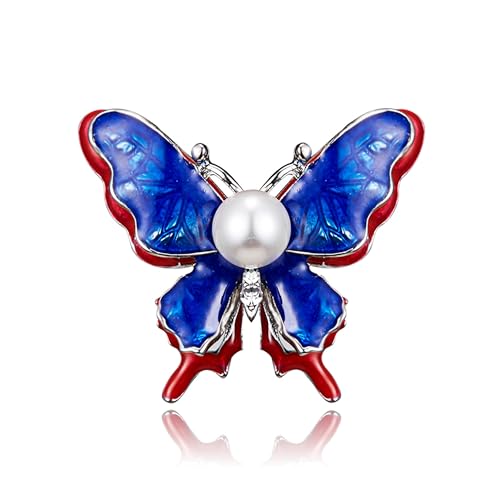 Image of Enamel Brooch Pin For Women Men, Vintage American Flag Crystal Lapel Pin, Christmas Brooch Suit Dress Clips Accessory Gift