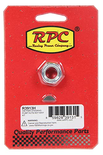 Racing Power R3913H Gm Power Steering Pump Nut & Key Way Set (Standard Ams 404 Key Way)