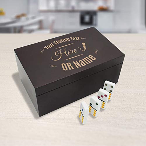 Juego de dominó doble doce con caja de madera miniatura 2