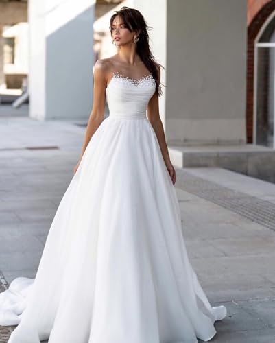 Long Wedding Dresses for Bride Off Shoulder Floor Length Bridal Gown for Women2