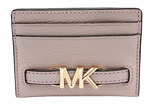 Michael Kors Reed Carteira grande com porta-cartões de couro com logotipo da marca MK (blush em pó), Blush em Pó, Porta-cartão