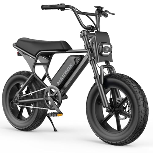 MACFOX M16 Ebikes for Youth, Mini E Bike 750W Electric Bike 20 MPH Max Speed,25 Miles Range(PAS1), 20'x4' Fat Tires, City/School Commuting Electric Bike (UL2849/BLACK-Standard)