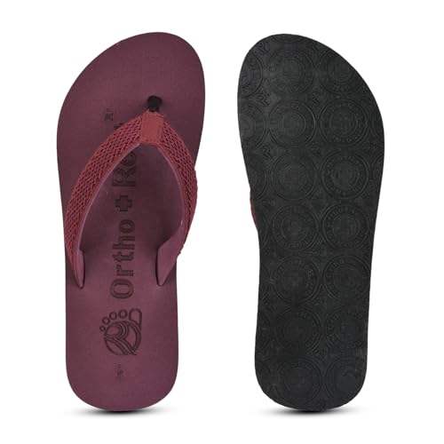 Image of Ortho + Rest Women's Flip Flops | Slippers for Women | Orthopedic Lightweight Comfortable Flat Casual Stylish Dr Chappals and House Flip flops For Ladies and Girl's