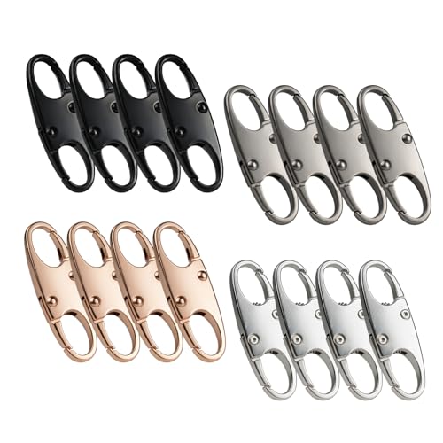 16 Stück Anti Diebstahl Reißverschluss Schloss, Zipper Pull Replacement für Rucksackschloss, Koffer, Handtaschen, Vielseitiges Rucksack Schloss für Rucksack Zubehör (Silber, Gold, Rotguss)