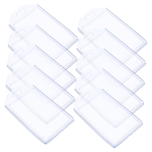 CONGARTENO 10pezzi Etichette Per Bagagli in Pvc Trasparenti Porta Badge Protezione Contro Intemperie Adatto Per Etichette Identificative e Custodie Per Badge
