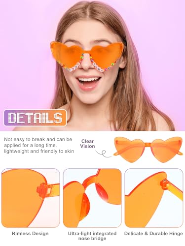 20 Pairs DIY Heart Sunglasses Kit in My Era Popular Singer Party Favors Rainbow Cat Eye Shaped Friendship Sunglasses for Girls Women4