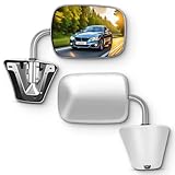 SCITOO Towing Mirrors Fit Chevrolet/GMC Truck Driver Side and Passenger Side Set Stainless Steel Manual Folding Mirrors (Pair)