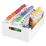 mDesign Stackable Storage Organizer Containers with Built-In Handles for Kitchen Countertop, Cabinet, Pantry, Refrigerator - BPA Free & Food Safe - for Kids Snacks/Food - 10