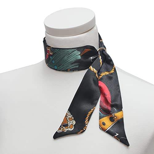 Light and soft twillis scarf, narrow-width twillis scarf, bag handle twillis scarf, shirt and point scarf2