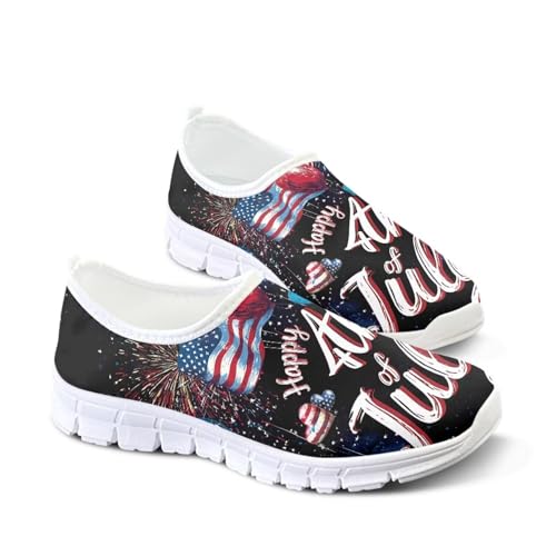 Image of Floral Sneakers for Women Colorful Art Shoes for Women Slip On Casual Work Shoes