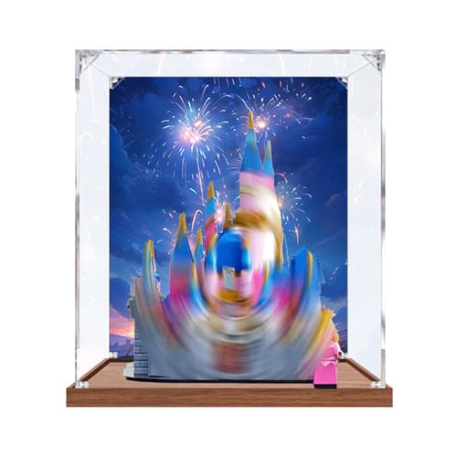 Vitrina acrílica para set LEGO 40720 Mini Castillo de la Bella Durmiente - Caja transparente a prueba de polvo, regalo creativo y escaparate dedicado para coleccionistas (sin bloqueo) (Fondo)