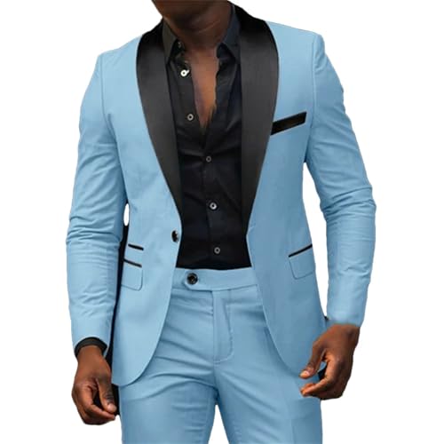 Men's Suit Jacket Slim Fit One Button Blazer Fashion Formal England Dress Coat Trousers Pants 2 Pieces Set